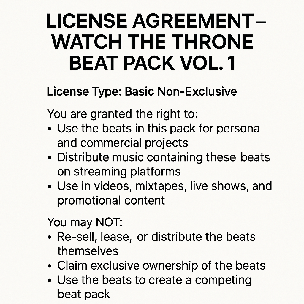 👑 WATCH THE THRONE BEAT PACK VOL. 1  MULTI-GENRE BEATS
